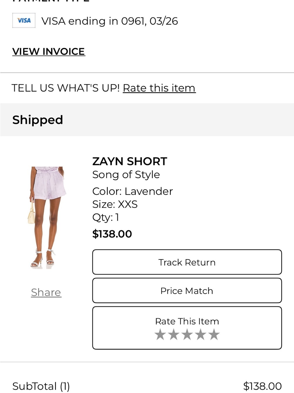 Song of Style Zayn shorts